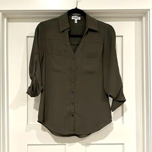 Express Olive Green Portofino Shirt